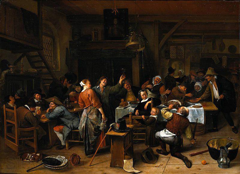 Jan Steen A company celebrating the birthday of Prince William III, 14 November 1660 Germany oil painting art